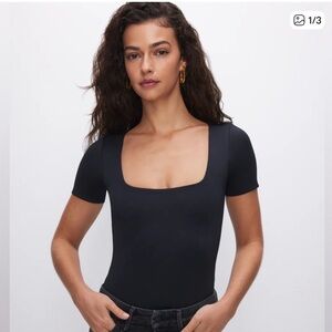 Abercrombie Soft Matte Seamless Short-Sleeve Squareneck Bodysuit Size XL